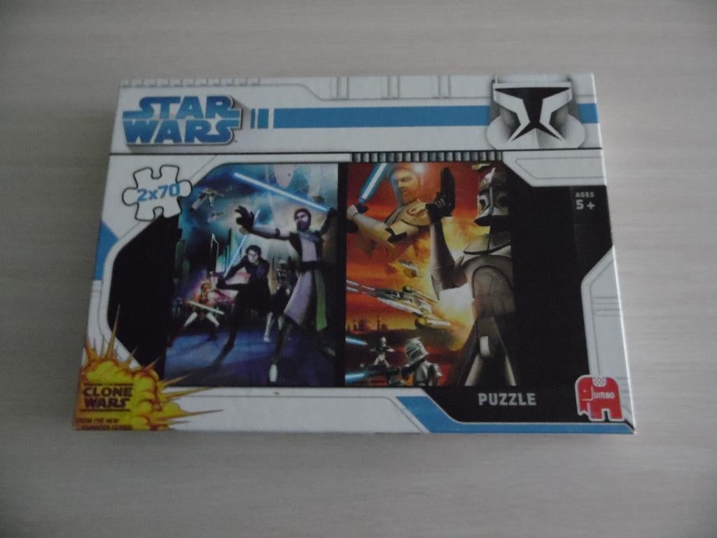 STAR WARS JUMBO-PUZZEL VAN 2X70 STUKJES, Kinderen en Baby's, Ophalen of Verzenden, 10 tot 50 stukjes, Zo goed als nieuw, 4 tot 6 jaar