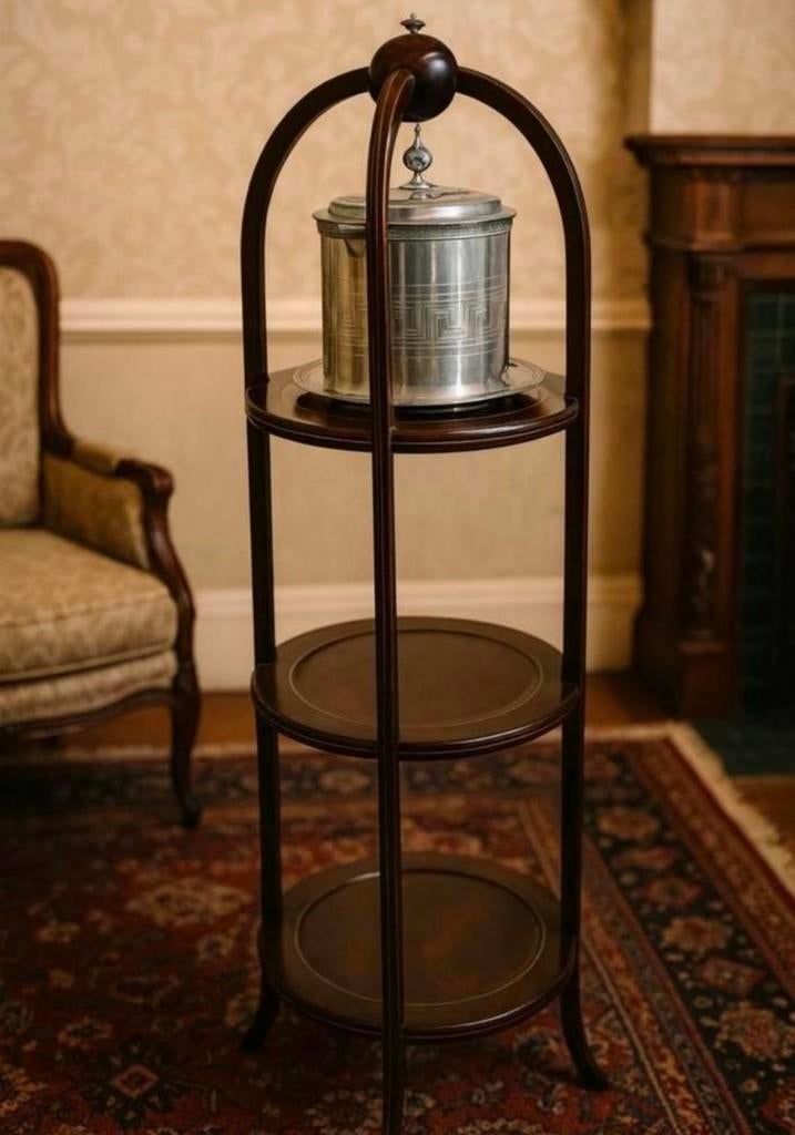 Antieke etagère uit de 19e eeuw, mahoniehout, Huis en Inrichting, Woonaccessoires | Etagères, Gebruikt, Ophalen