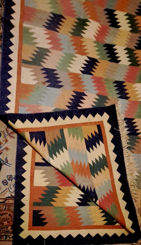 mooie multicolor perzisch, oosterse kelim tapijt, Huis en Inrichting, Stoffering | Tapijten en Vloerkleden, Overige kleuren, 150 tot 200 cm