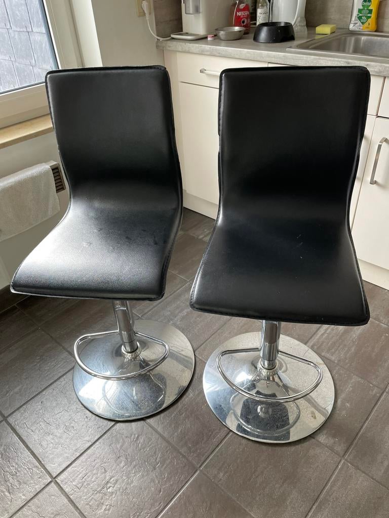Chaises de bar 2 pièces, Métal, 2 tabourets, Utilisé, Enlèvement