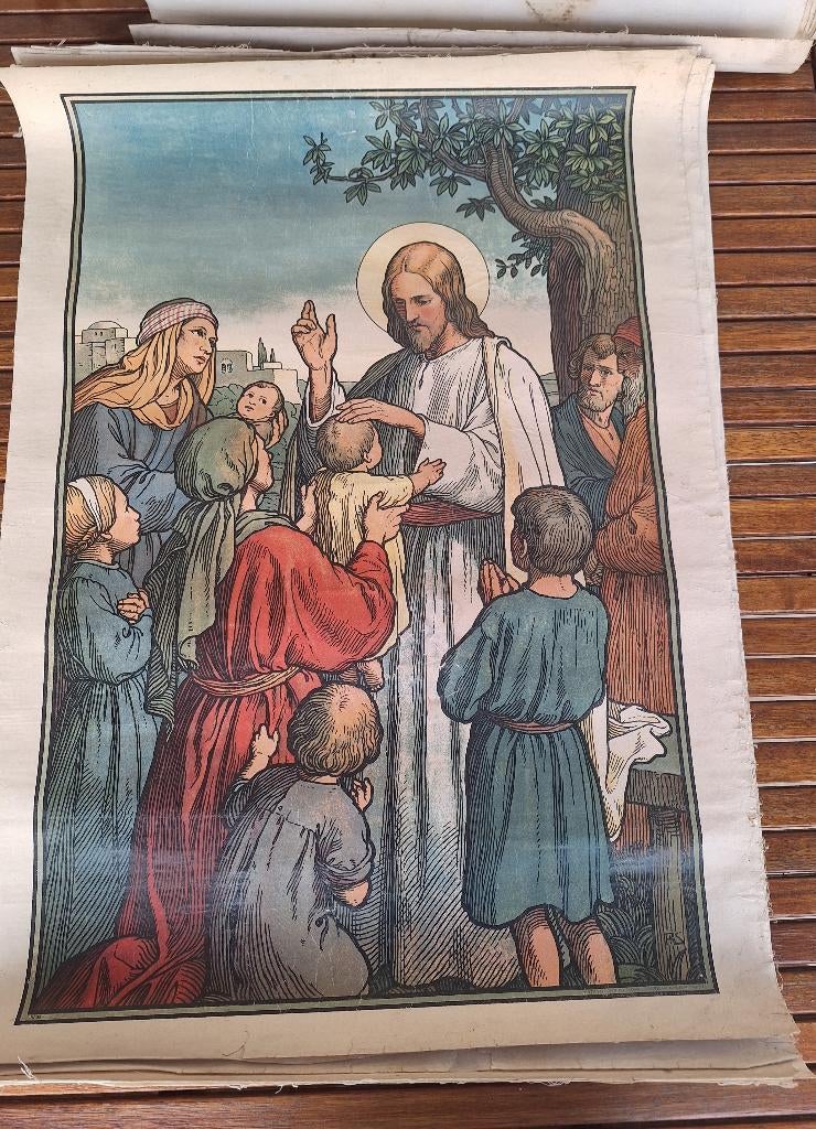 12 schoolprenten op doek, Enlèvement, Histoire