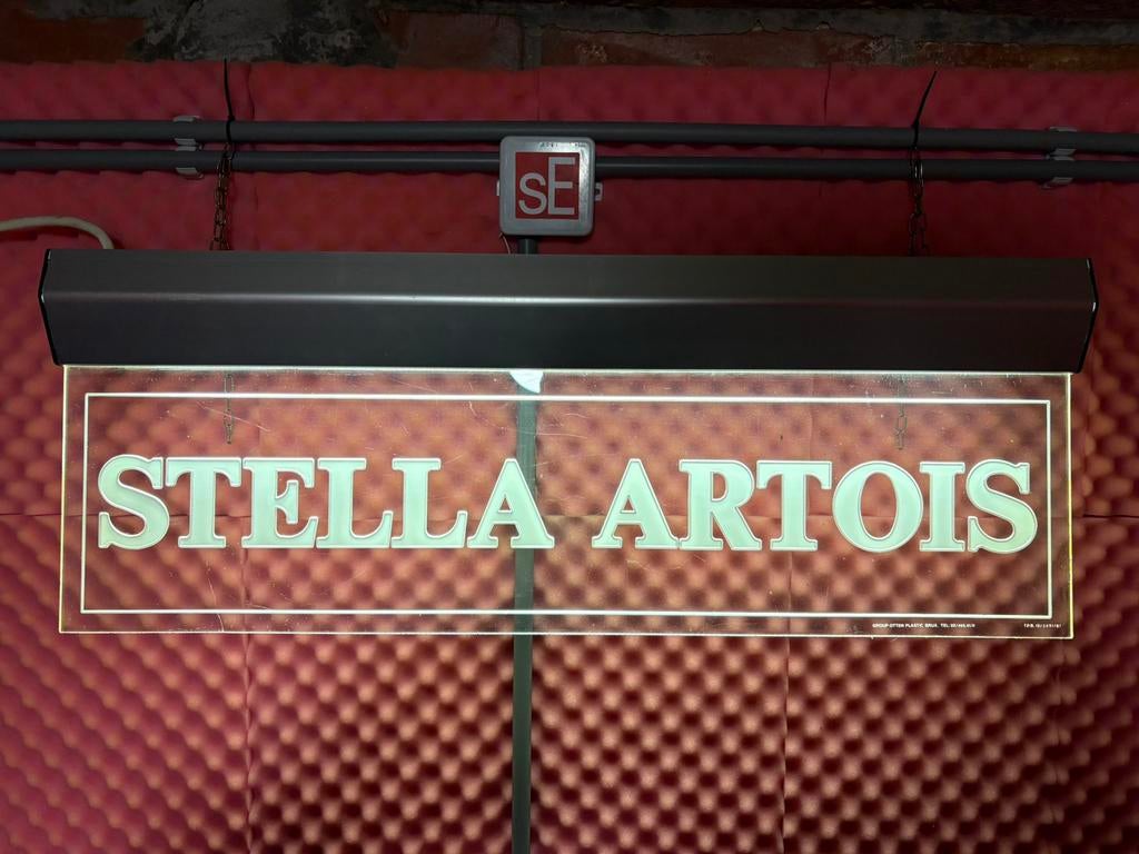 Zeldzame lichtreclame Stella Atois jaren ‘70, Collections, Marques & Objets publicitaires, Utilisé, Table lumineuse ou lampe (néon)