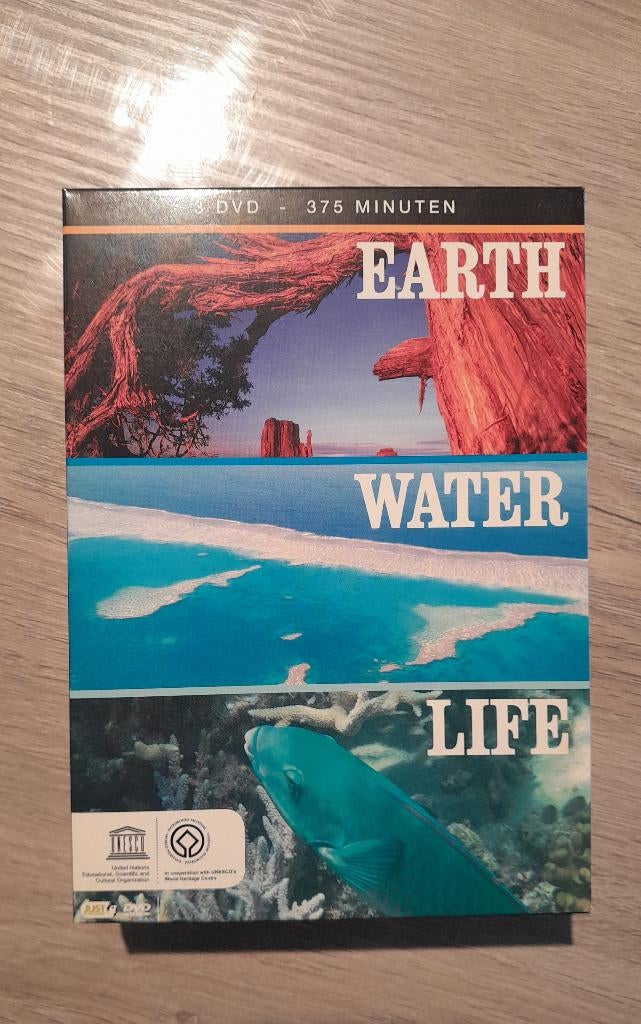 Dvd Unesco Earth - Water - Life, Cd's en Dvd's, Dvd's | Documentaire en Educatief, Alle leeftijden, Boxset, Natuur, Ophalen of Verzenden