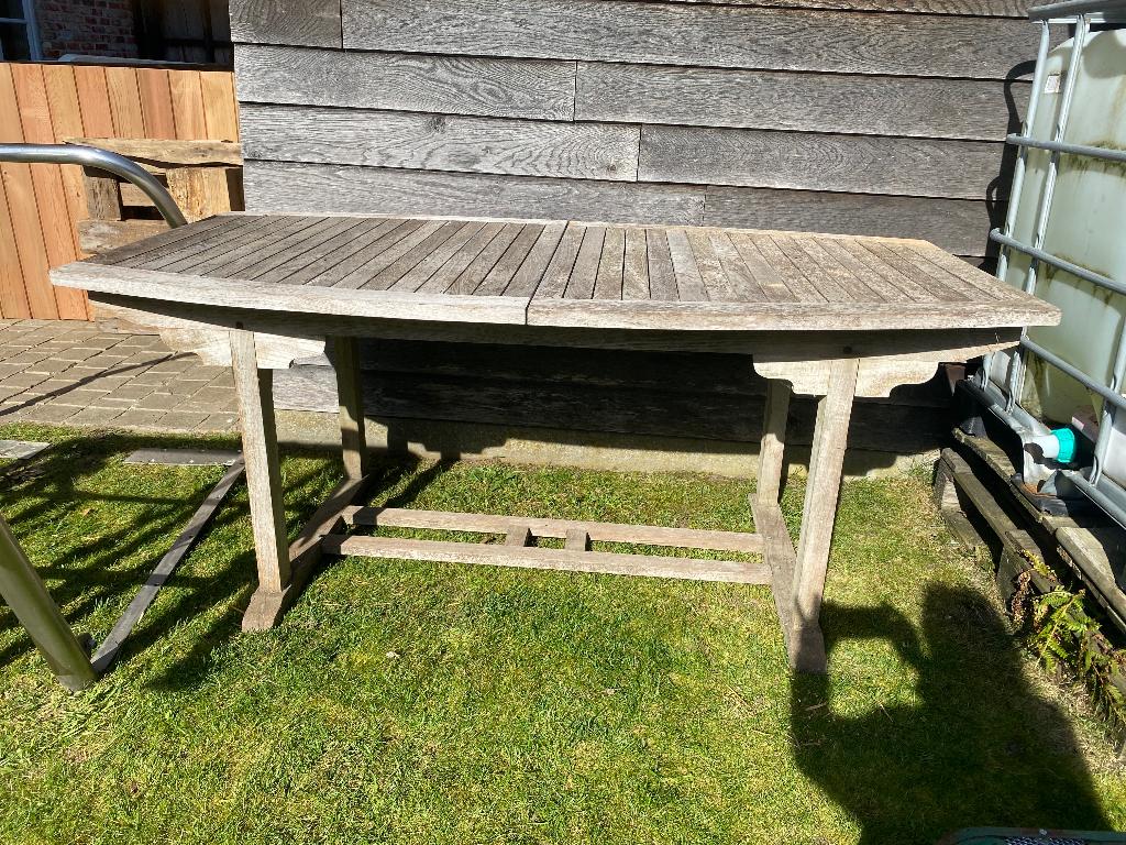 Tuintafel, Tuin en Terras, Tuintafels, Ophalen, Gebruikt, Ovaal, Hout