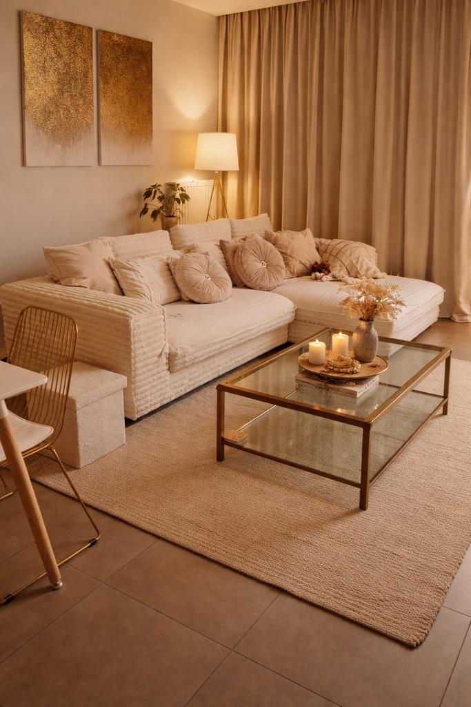 Table basse en verre avec cadre doré — 120x70 cm, Enlèvement, Comme neuf, Verre