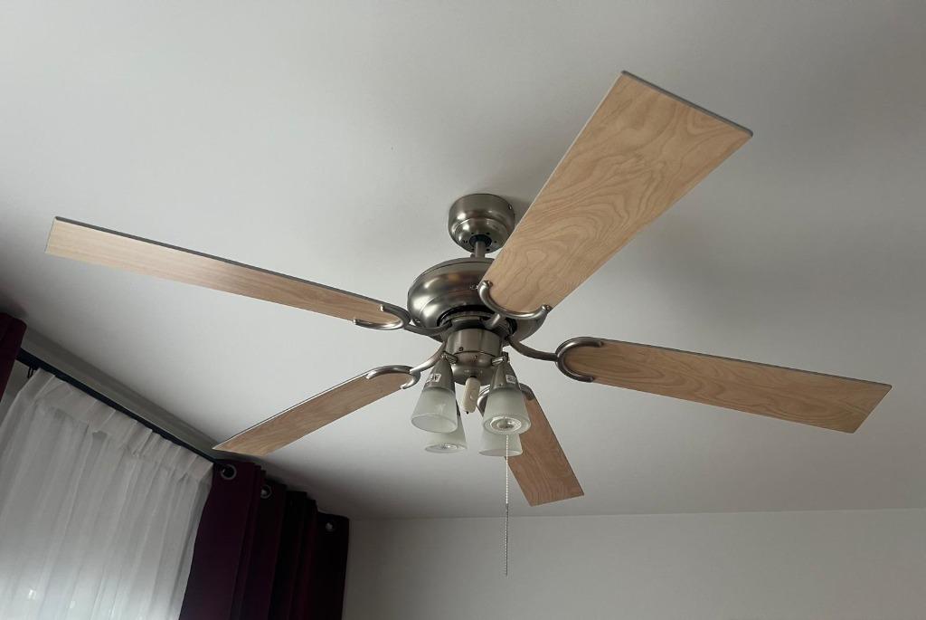 Plafondventilator met 4 lampen, Elektronische apparatuur, Ventilatoren, Ophalen, Gebruikt, Plafondventilator