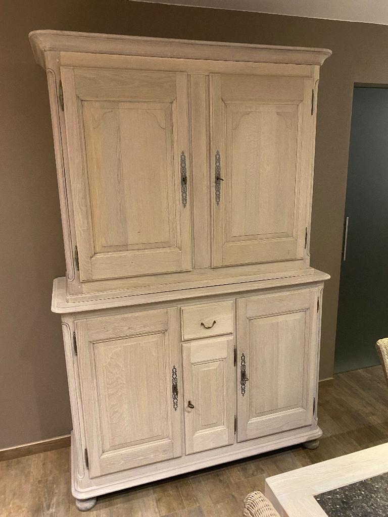 Volledige eetplaats, ook in aparte stukken te koop, Ophalen, Gebruikt, Oude Luikse stijl, handgemaakt, 8 stoelen of meer