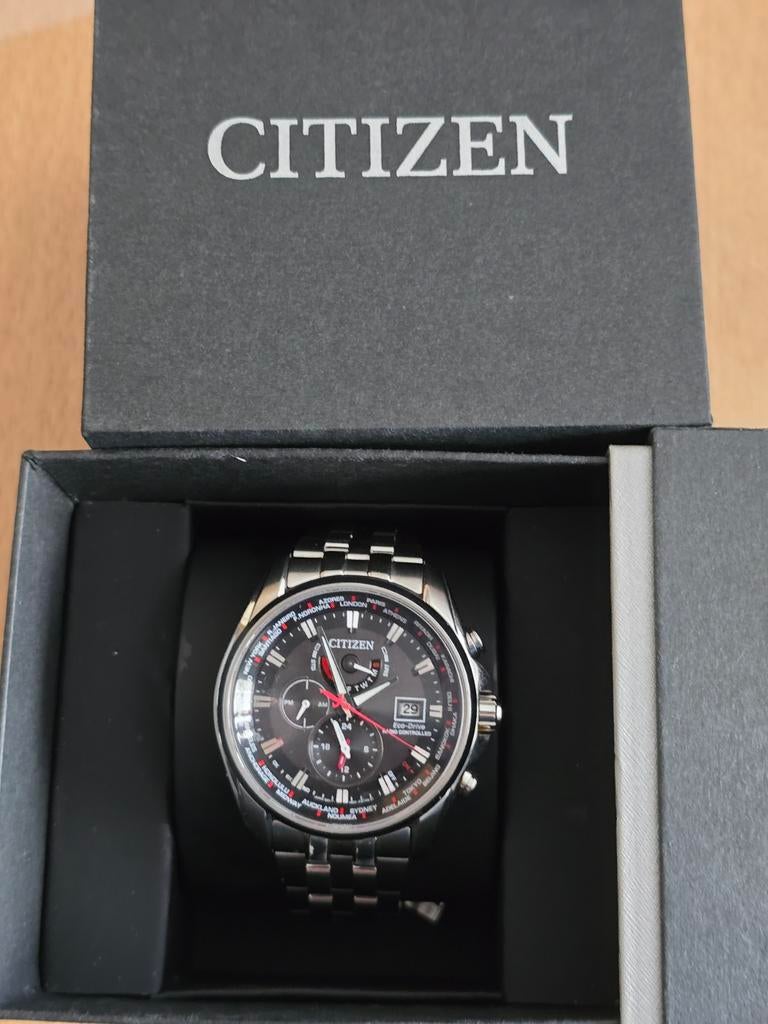 Montre Citizen AT 9030-55 Eco-Drive, Handtassen en Accessoires, Horloges | Heren, Zo goed als nieuw, Polshorloge, Citizen, Staal