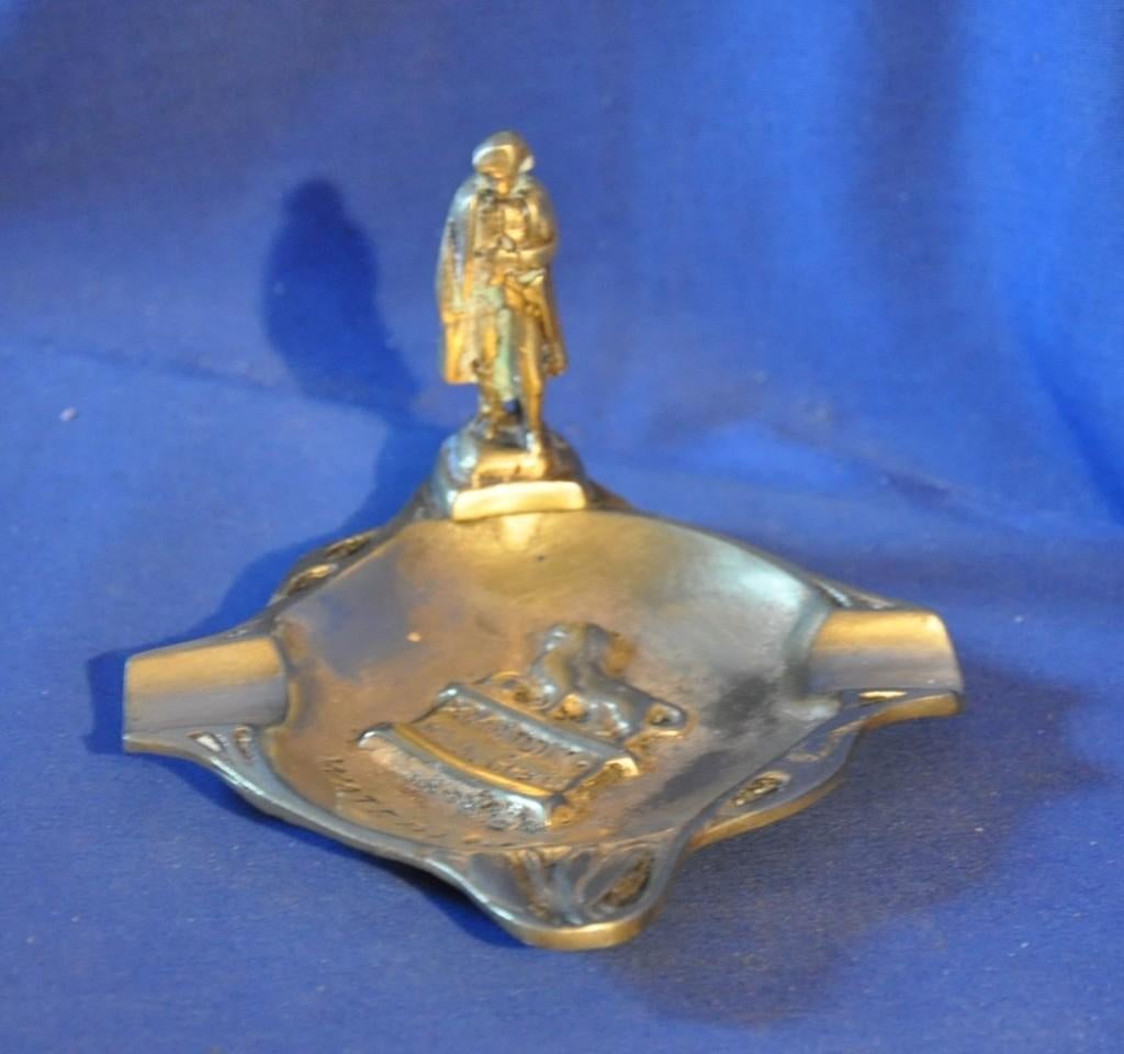 cendrier en laiton souvenir waterloo effigie de napoléon, Antiquités & Art, Enlèvement ou Envoi, Cuivre
