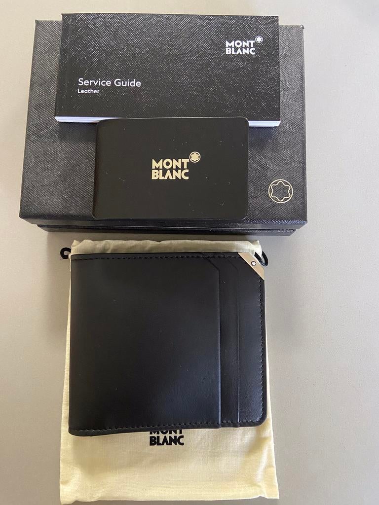 Zwart Lederen portemonnee Montblanc, Bijoux, Sacs & Beauté, Porte-monnaie & Portefeuilles, Neuf, Autres marques, Cuir, Enlèvement ou Envoi