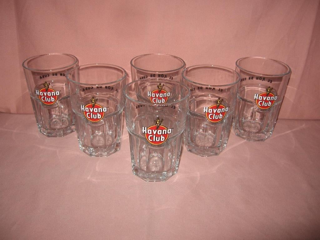 6 Havana Club glazen EL RON DE CUBA., Verzamelen, Merken en Reclamevoorwerpen, Ophalen of Verzenden, Zo goed als nieuw, Gebruiksvoorwerp