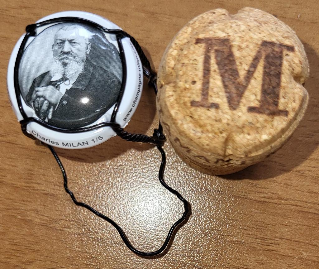 Capsule & bouchon Champagne Jean MILAN blanc & noir nr.65, Collections, Enlèvement ou Envoi, Neuf, France, Champagne