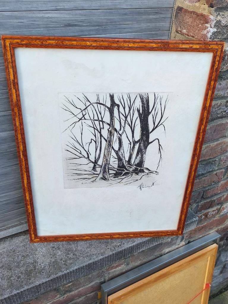 Eau forte signe Michel stievenart, Antiquités & Art, Enlèvement ou Envoi