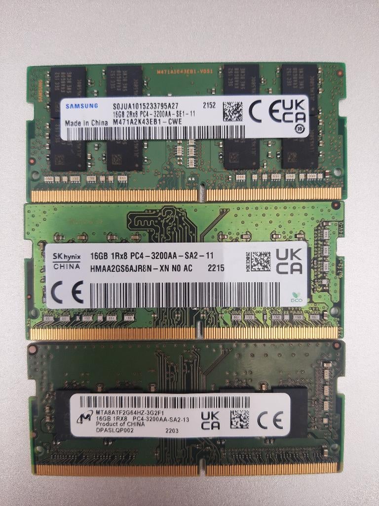 memoire laptop 16 GB pc4  3200, DDR4, Refurbished, Ophalen of Verzenden, Laptop