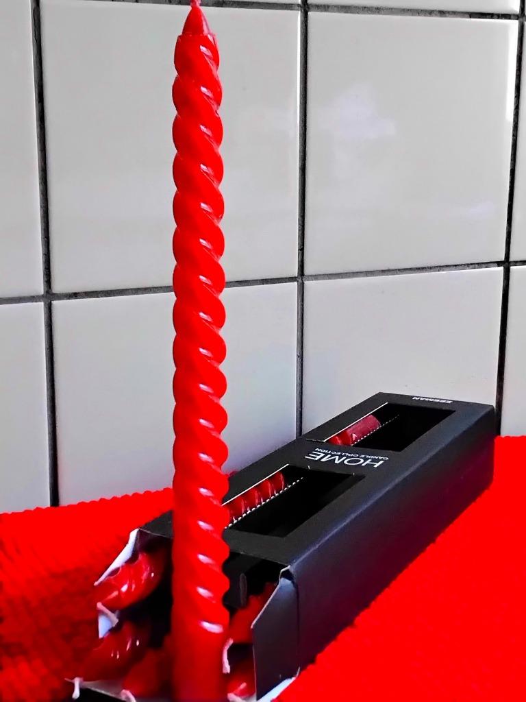 LOT DE 6 BOUGIES TORSADEES ROUGES OU BLEUES, Enlèvement, Neuf