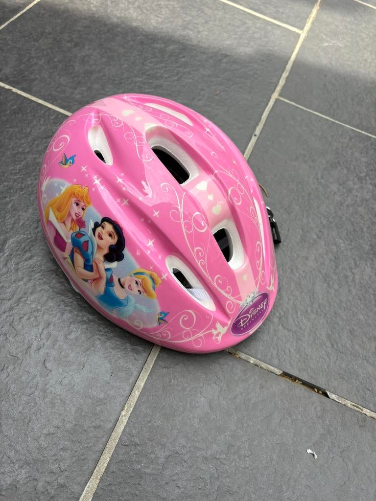 Casque vélo rose avec princesses Disney, Vélos & Vélomoteurs, Enlèvement ou Envoi, Comme neuf, Garçon ou Fille