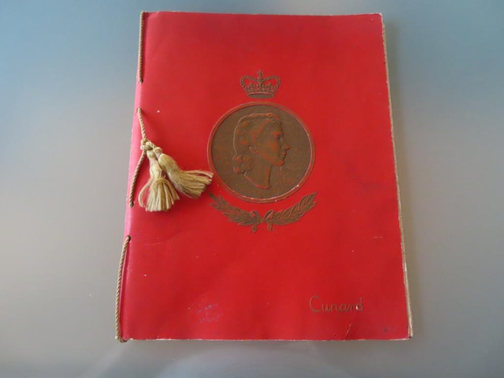 Cunard RMS Scythia Menu 1953 à l'occasion du Couronnement El, Livres, Enlèvement ou Envoi, Dépliant, Utilisé, Cunard RMS Scythia