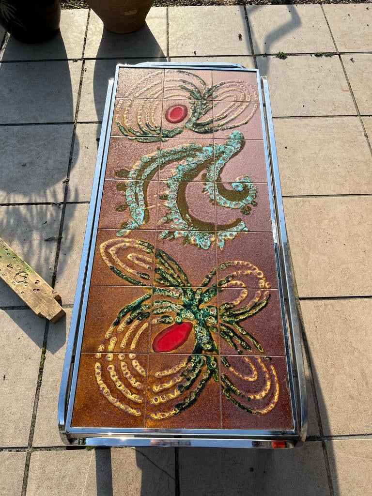 Table basse vintage du milieu du siècle, 100 à 150 cm, Moins de 50 cm, Geen idee, Mid-Century