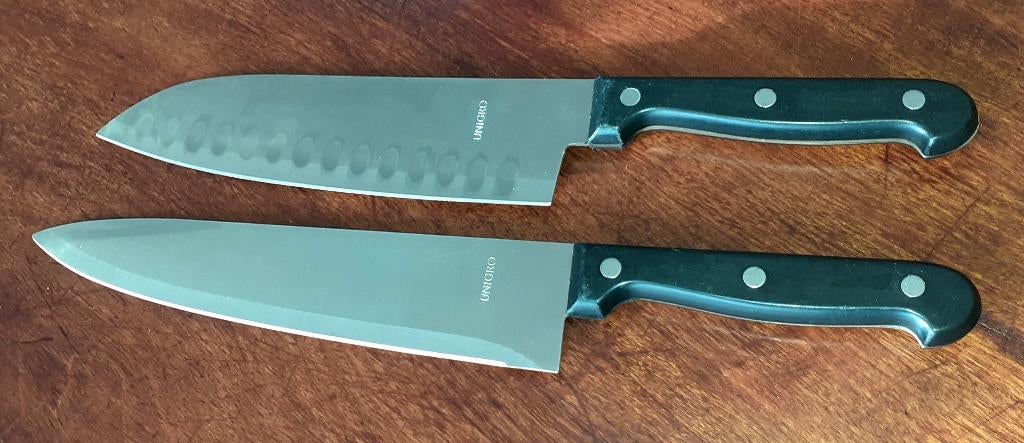 keuken set 2 keukenmessen Unigro, Huis en Inrichting, Verzenden, Nieuw, Bestekset, Inox of Chroom