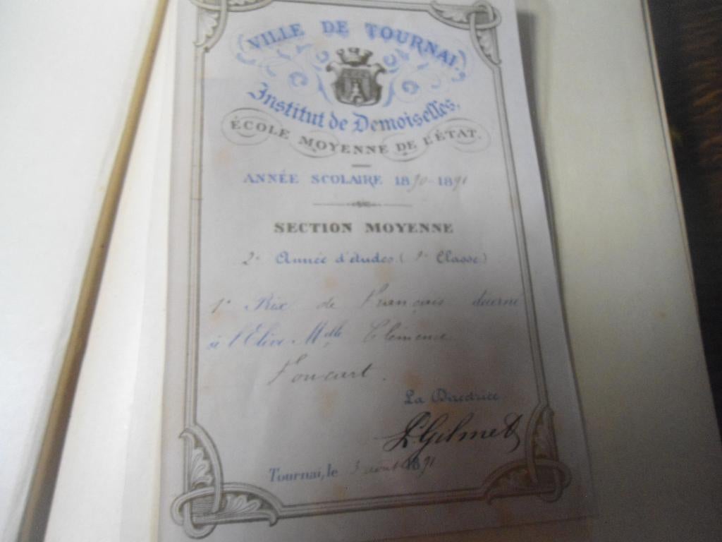 Ancien Livre 1890 Prix école Demoiselles Tournai, Enlèvement ou Envoi