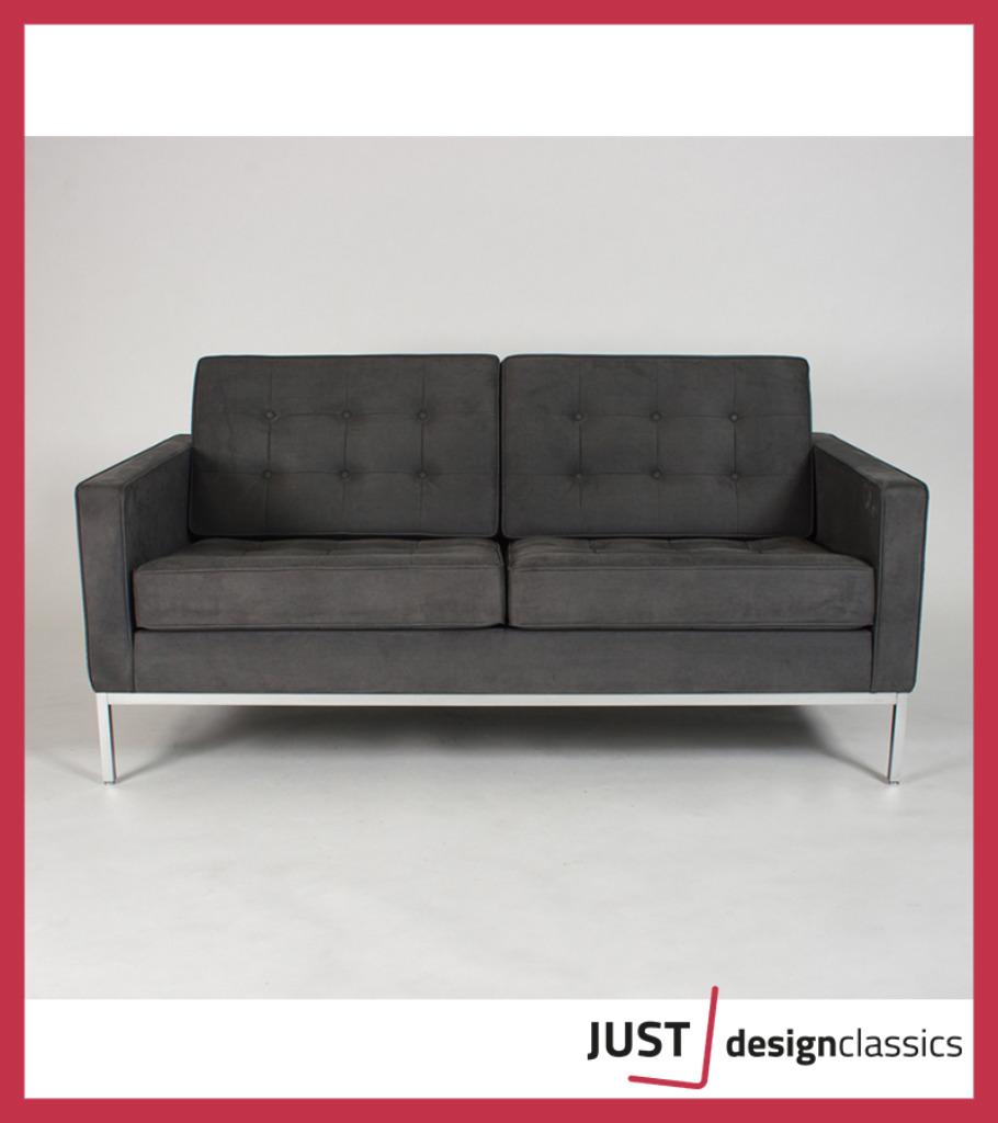 Florence Knoll 2-Zits Sofa Grijs Alcantara, Enlèvement, Comme neuf, Deux personnes, Banc droit