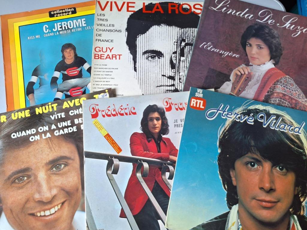 Lot 40 x Lp's Vinyl - Chanson Française 33" (B), Enlèvement ou Envoi, Utilisé, 12 pouces