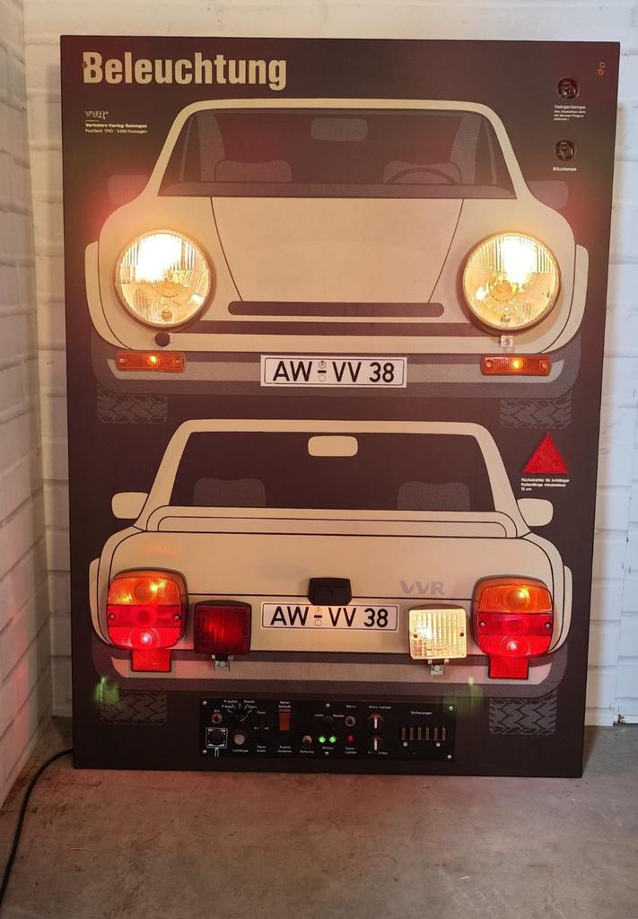 Retro Vintage didactisch bord van rijschool, Ophalen