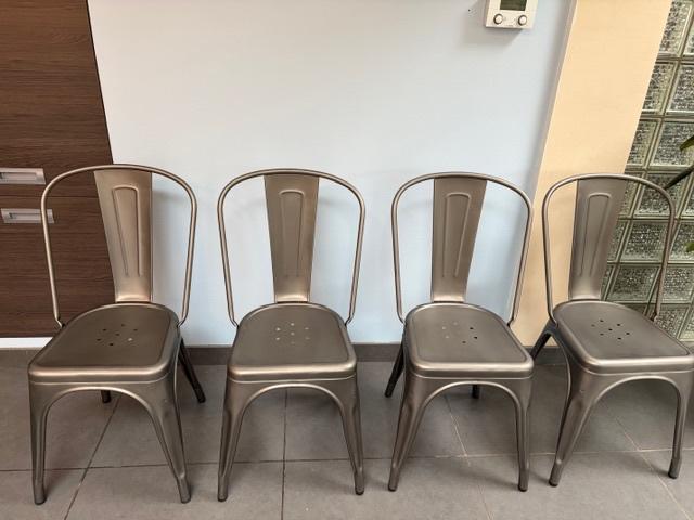 4 sièges TOLIX A originaux, Maison & Meubles, Chaises, Gris, Comme neuf, Enlèvement, Métal