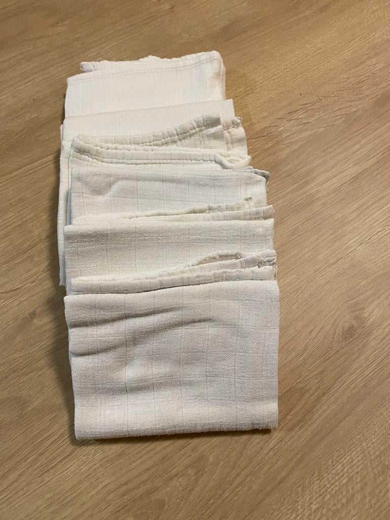 Set van 6 witte tetradoeken, amper gebruikt!, Kinderen en Baby's, Ophalen of Verzenden, Zo goed als nieuw