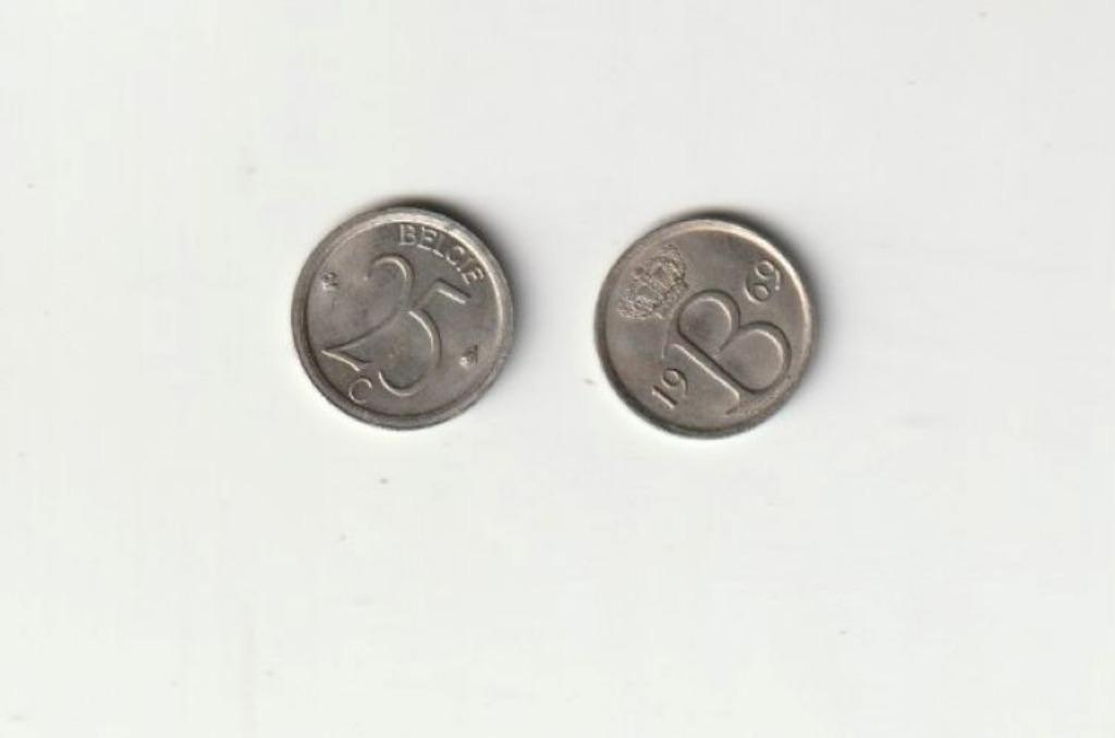 BELGIE BELGIUM BAUDOUIN 25 C 1968 NL, Timbres & Monnaies, Monnaies | Belgique, Enlèvement ou Envoi, Métal, Monnaie en vrac