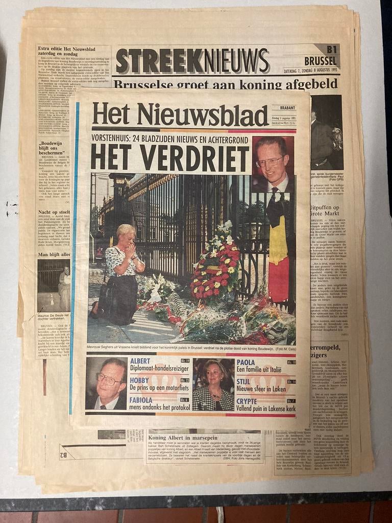 Journaux décès du roi Baudouin, Collections, Enlèvement