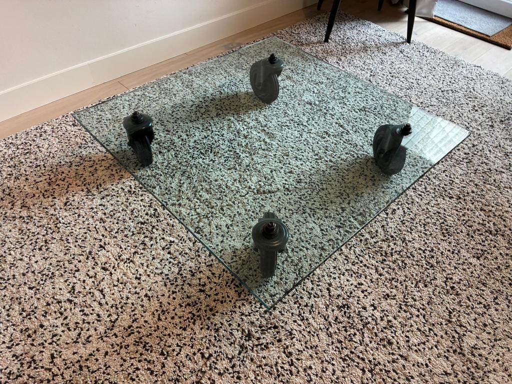 Table en verre Fontana Arte 100x100cm, Enlèvement