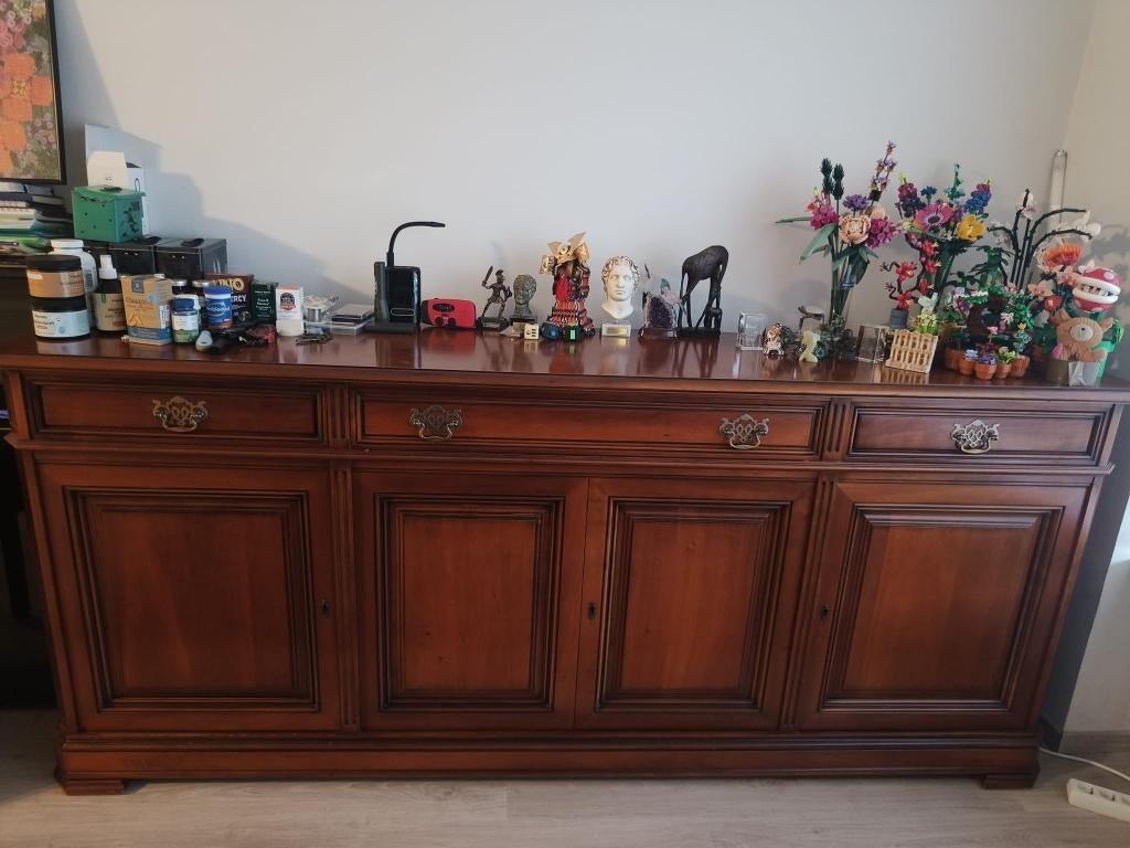 Commode ancienne, Maison & Meubles, Cerisier, 200 cm ou plus, 5 tiroirs ou plus, Comme neuf