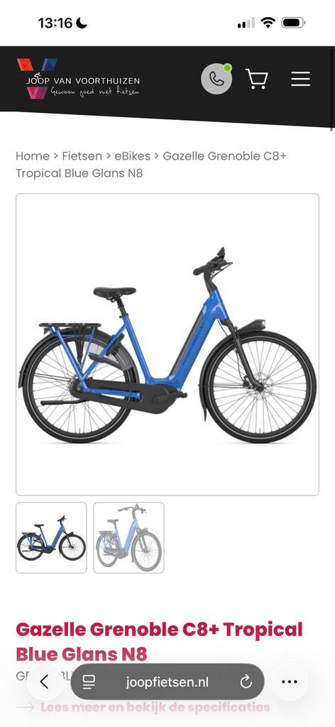 Vélo électrique Gazzele, Enlèvement, Comme neuf, 30 à 50 km par batterie, Gazelle