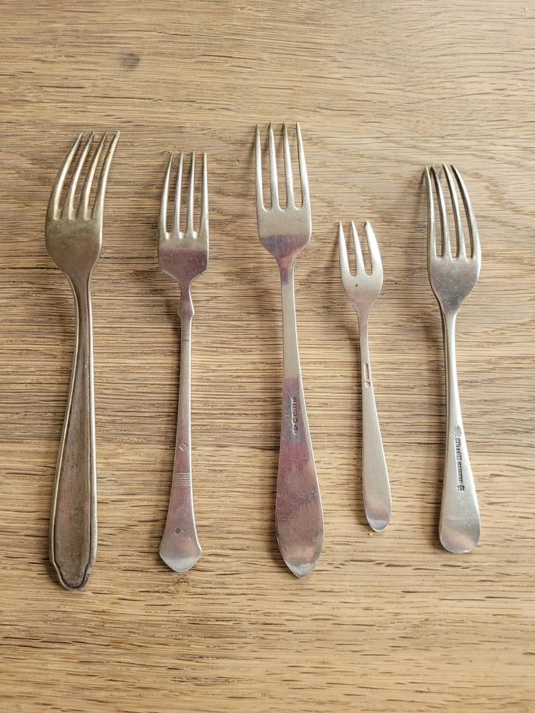 Lot de 5 anciennes fourchettes poinçonnées, Enlèvement ou Envoi