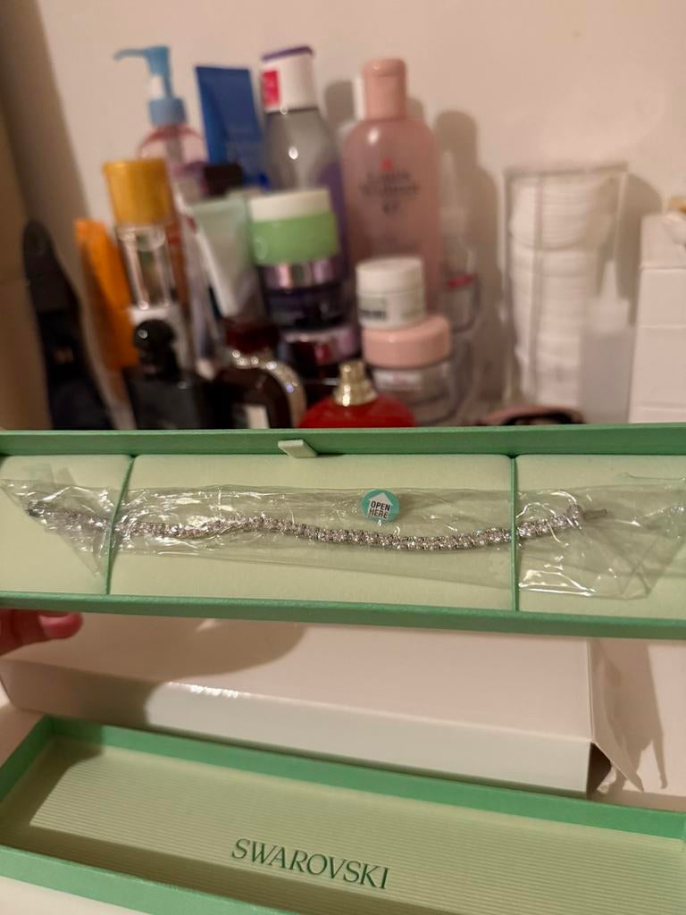 Swarovski Matrix Tennis armband wit kristal, rhodium plating, Handtassen en Accessoires, Armbanden, Ophalen of Verzenden, Wit