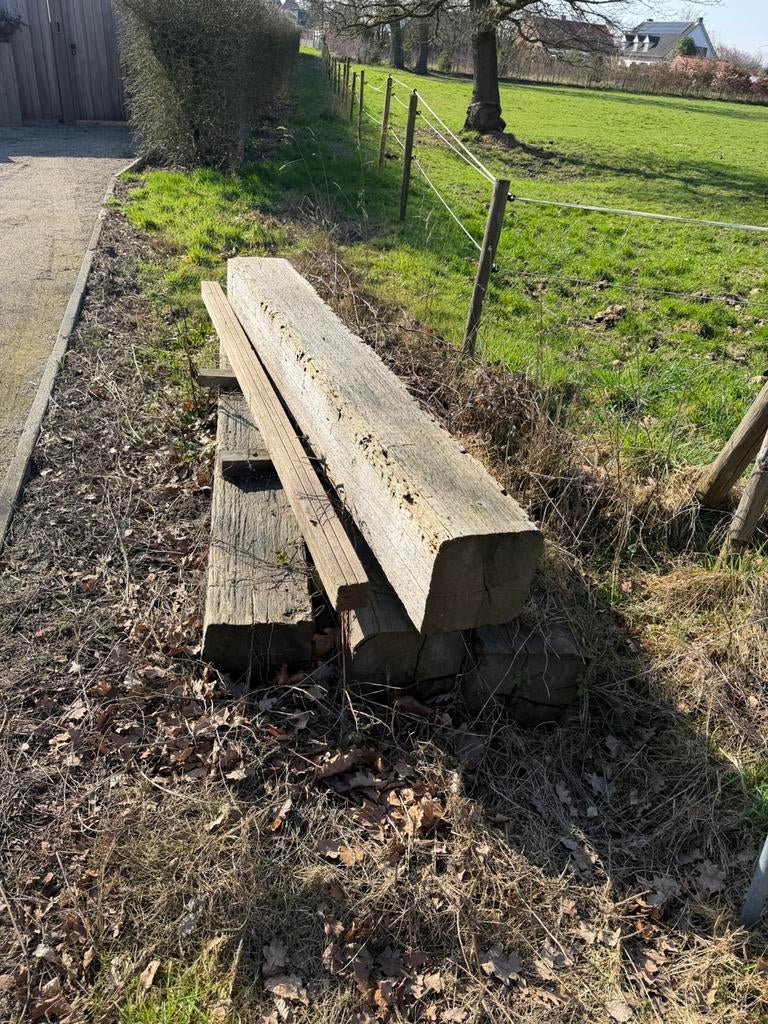 4 azobe balken - doorleefd hout, Enlèvement, Comme neuf