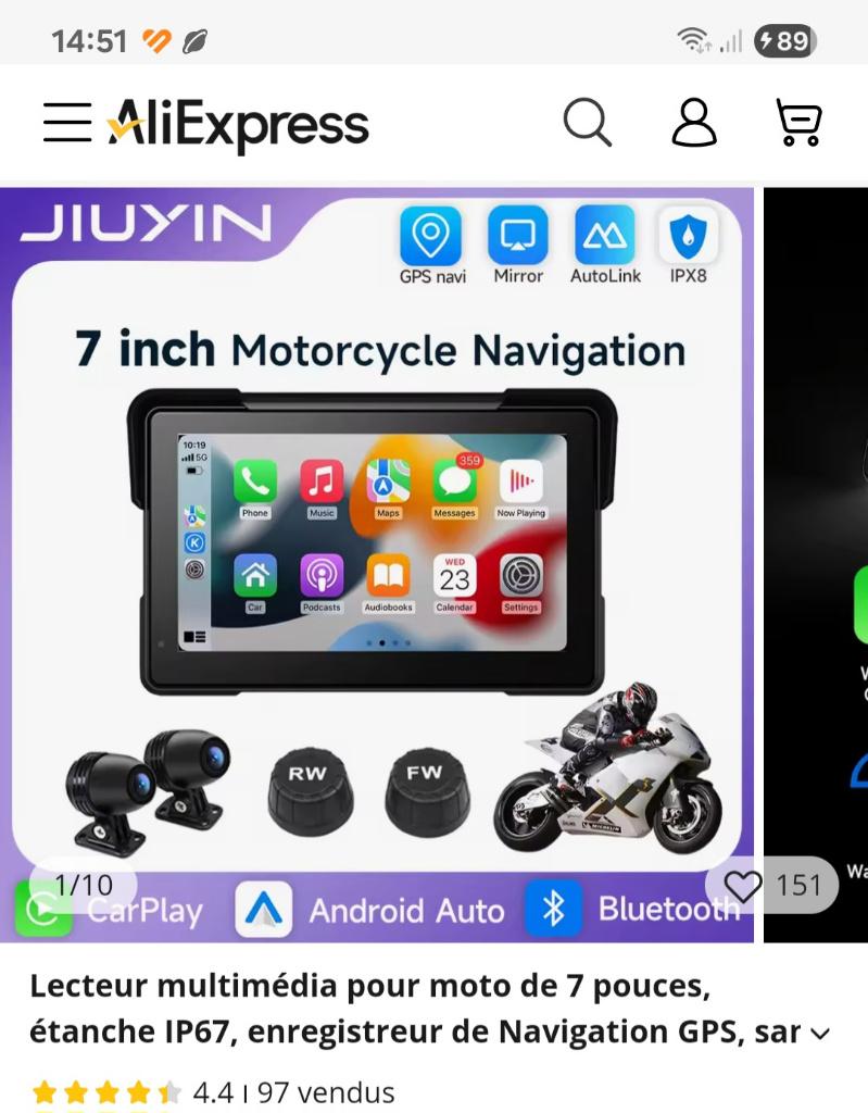 Carplay en Android Navi-display voor motorfietsen, Motoren, Accessoires | Navigatiesystemen, Ophalen, Zo goed als nieuw