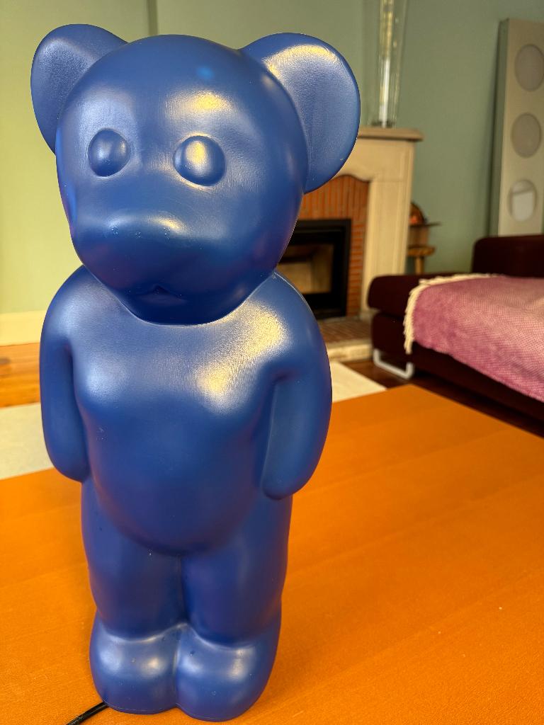 Lumibär Elmar Flötotto beer 60 cm BLAUW Vintage 90s”, Huis en Inrichting, Ophalen of Verzenden, Zo goed als nieuw, Vintage 90s"