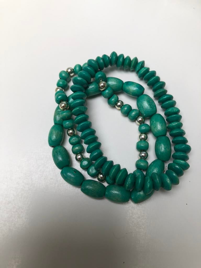 Set van 3 groene armbandjes, Bijoux, Sacs & Beauté, Bracelets, Enlèvement ou Envoi, Utilisé, Vert, Synthétique ou Plastique