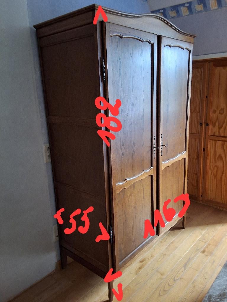 Garde robe, Avec tablette(s), Comme neuf, 100 à 150 cm, Chêne