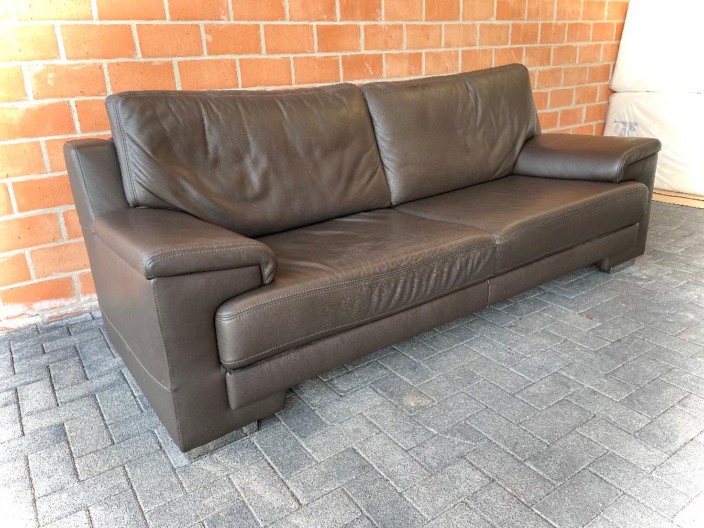 Leder zetel - 3,5 zit - als nieuw, Ophalen, Zo goed als nieuw, Leer