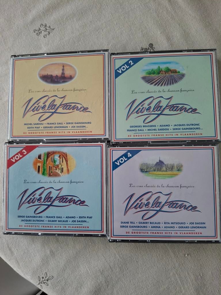 4x dubbel cd vive la france vol 1/2/3/4  radio donna, Ophalen of Verzenden