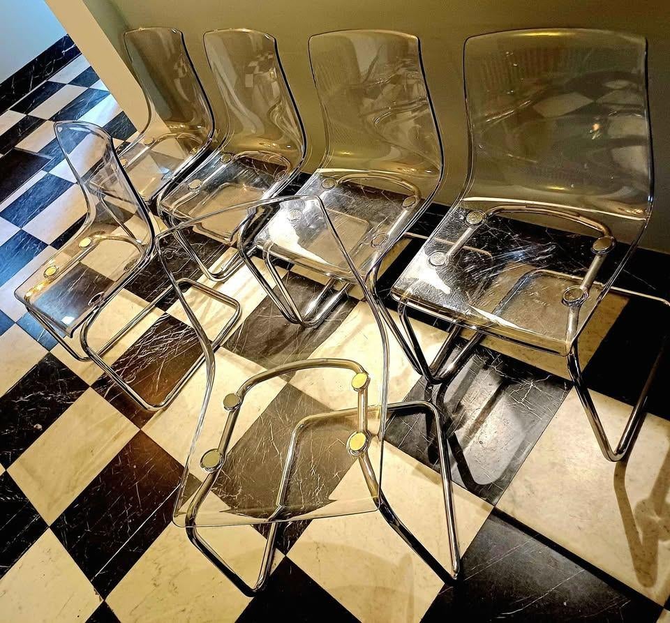lot de 6 chaises transparentes Ikea Tobias, Autres couleurs, Enlèvement, Autres matériaux, Moderne
