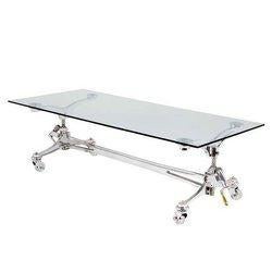 Salontafel Eichholtz Sullivan Massief aluminium / glasplaat, Ophalen, Gebruikt