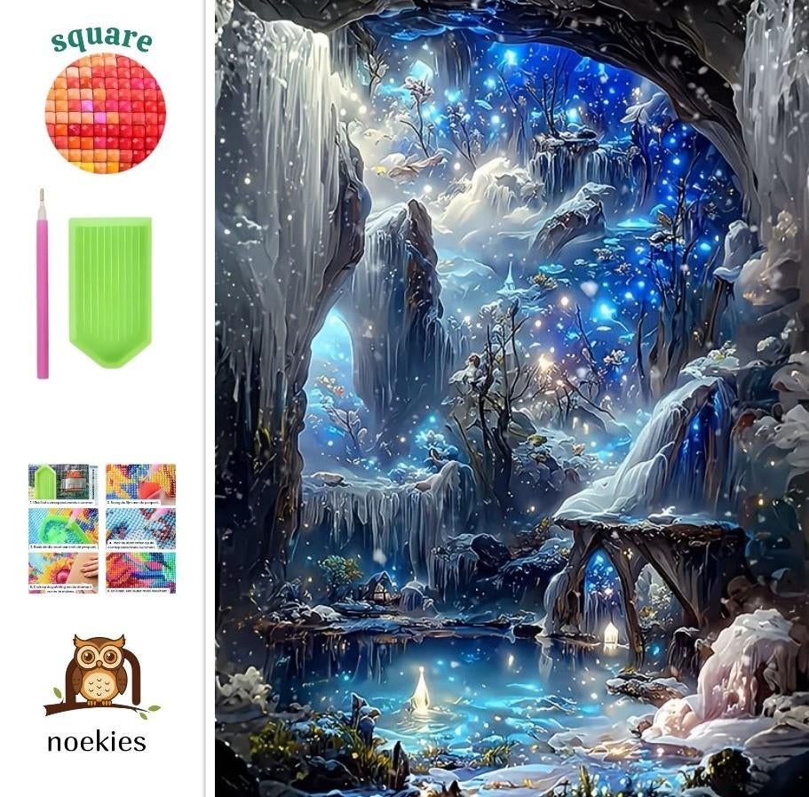 nr 63 Diamond Painting watervallen 50x40cm (vierkant), Hobby en Vrije tijd, Ophalen of Verzenden, Nieuw, Knutselwerk