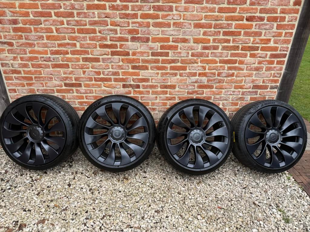 Jantes Tesla Uberturbine 21 pouce pneus été Pirelli p Zero., Enlèvement, Pneus été, Jante(s)