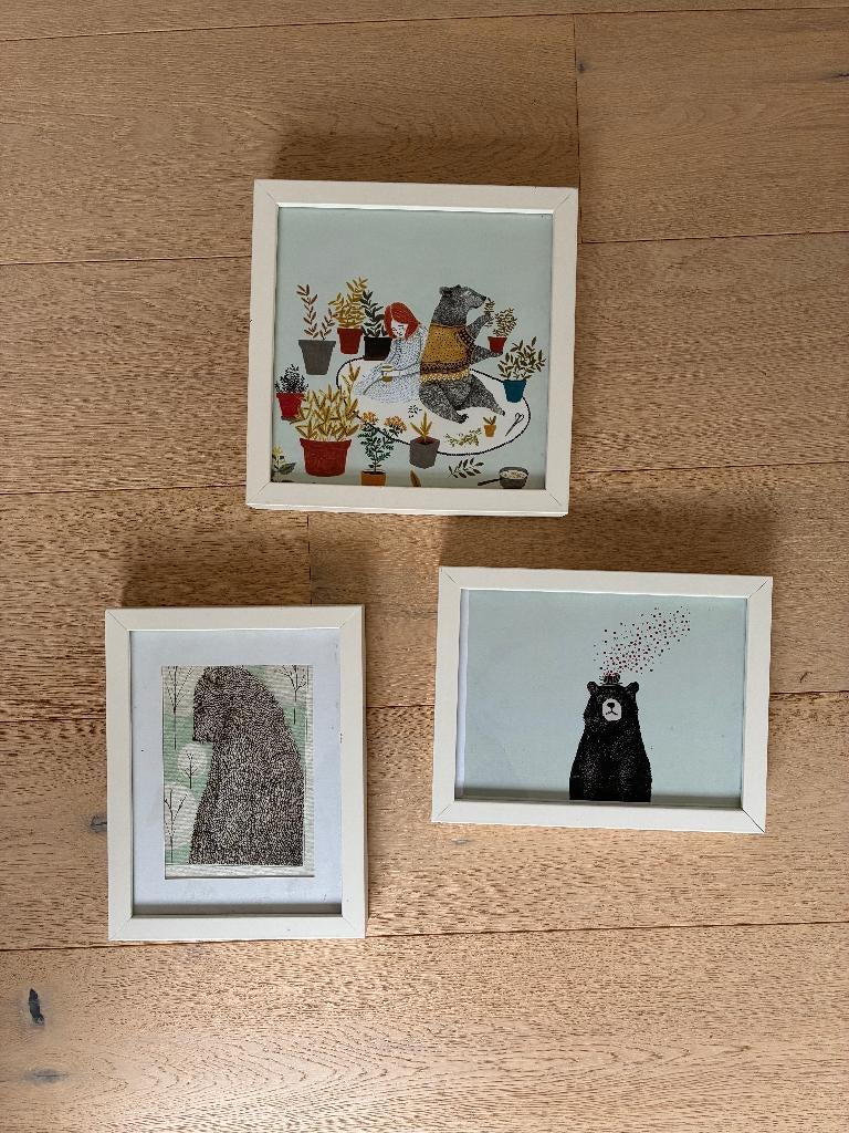 3 witte fotokaders diverse maten, Ophalen, Gebruikt