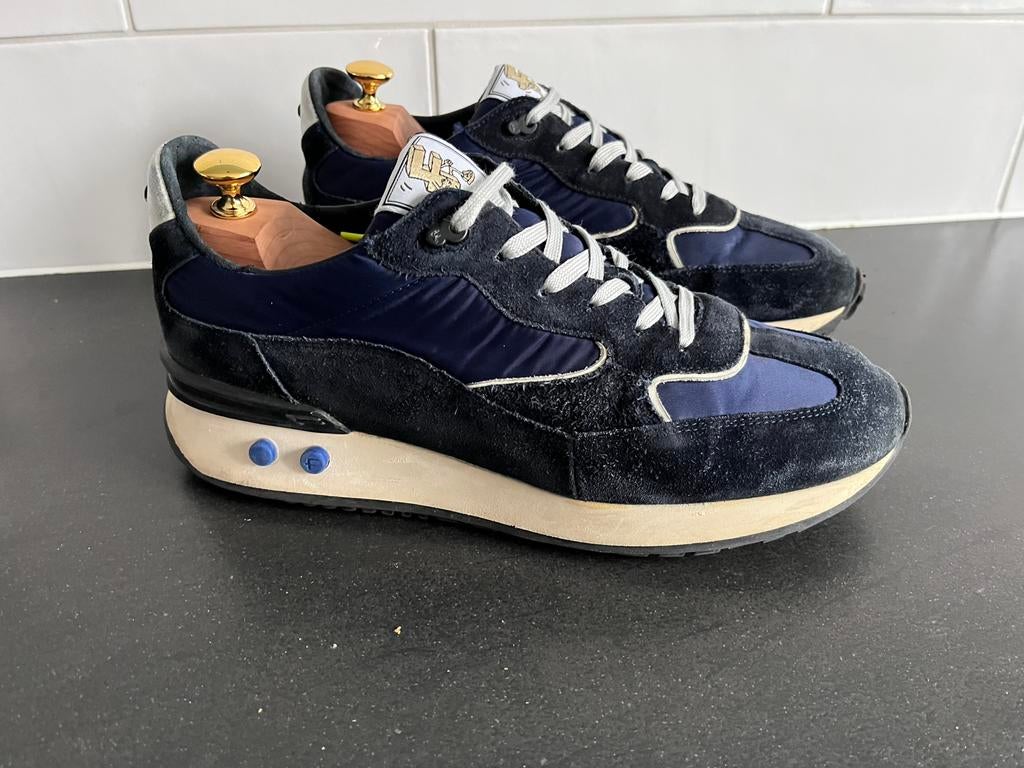 Floris van Bommel sneakers maat 8.5 / 42.5, Kleding | Heren, Ophalen of Verzenden, Zo goed als nieuw, Blauw, Sneakers