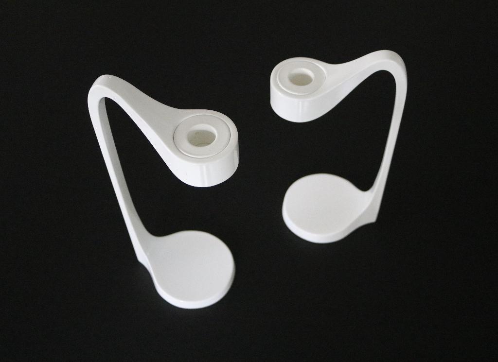 Set van 2 metalen kandelaars Jatteviktig - Ikea, Enlèvement ou Envoi, Comme neuf, Blanc, Métal